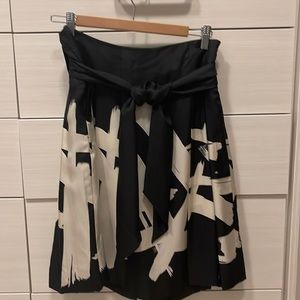Black and white silk skirt